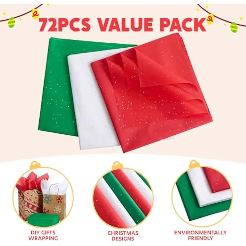 Glitter Christmas Tissue Paper